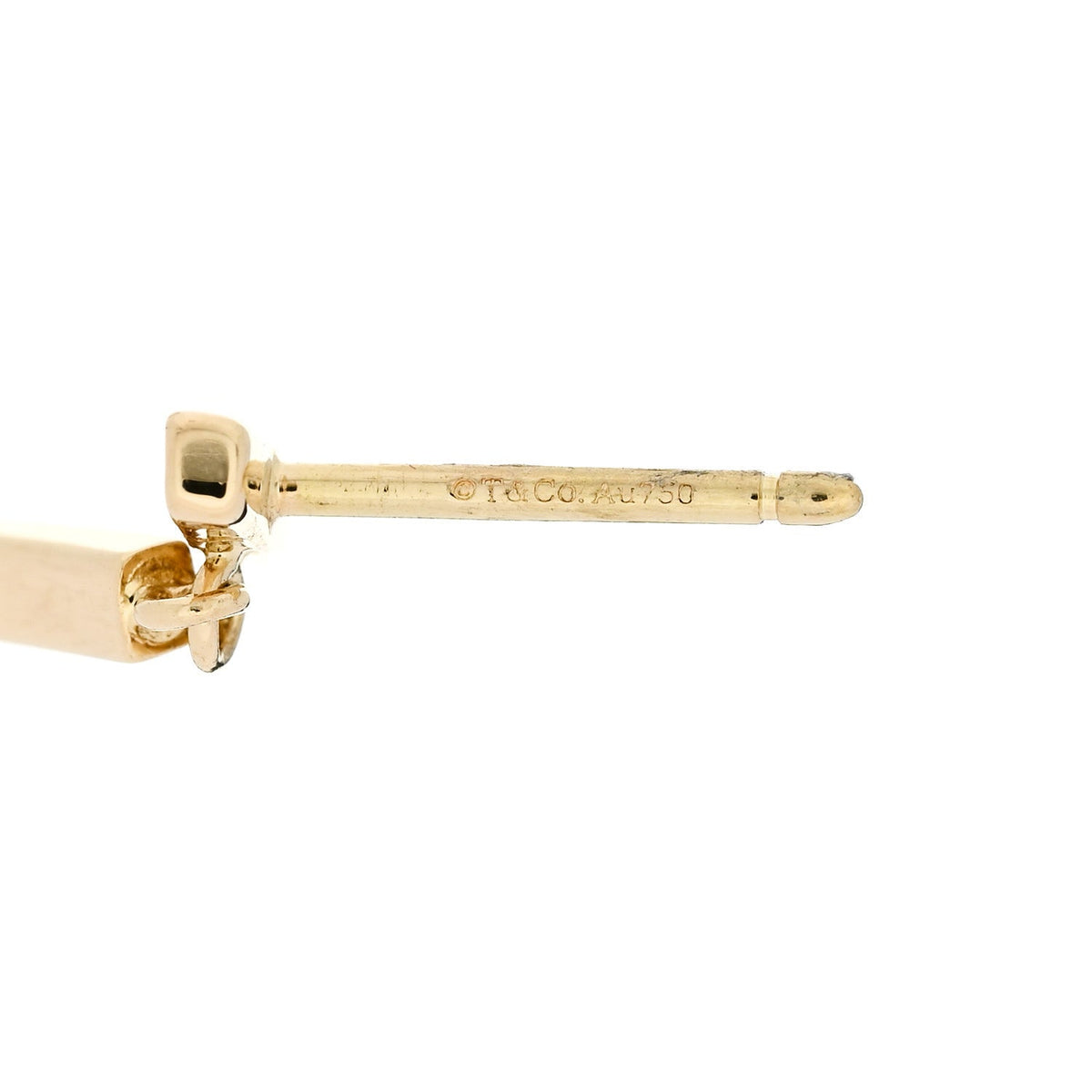 18K Yellow Gold Diamond T Bar Earrings