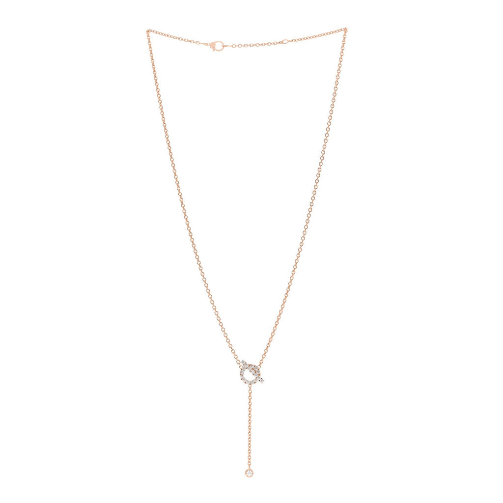 18K Rose Gold Diamond Finesse Lariat Necklace