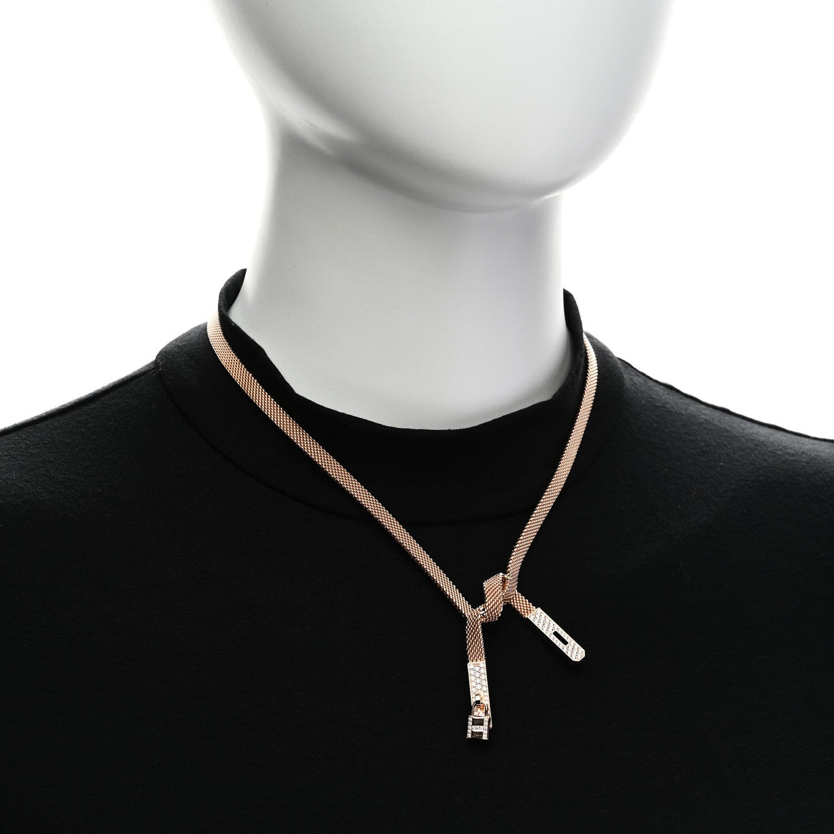 18K Rose Gold Diamond Kelly Gavroche Necklace SH