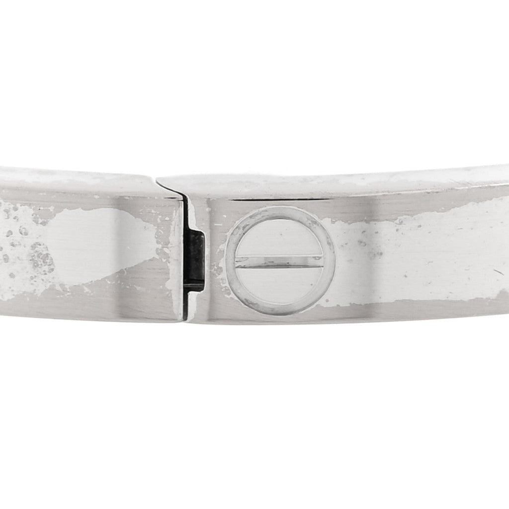 18K White Gold 10 Diamond Small LOVE Bracelet 17