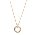18K Pink White Yellow Gold Diamond Trinity Pendant Necklace