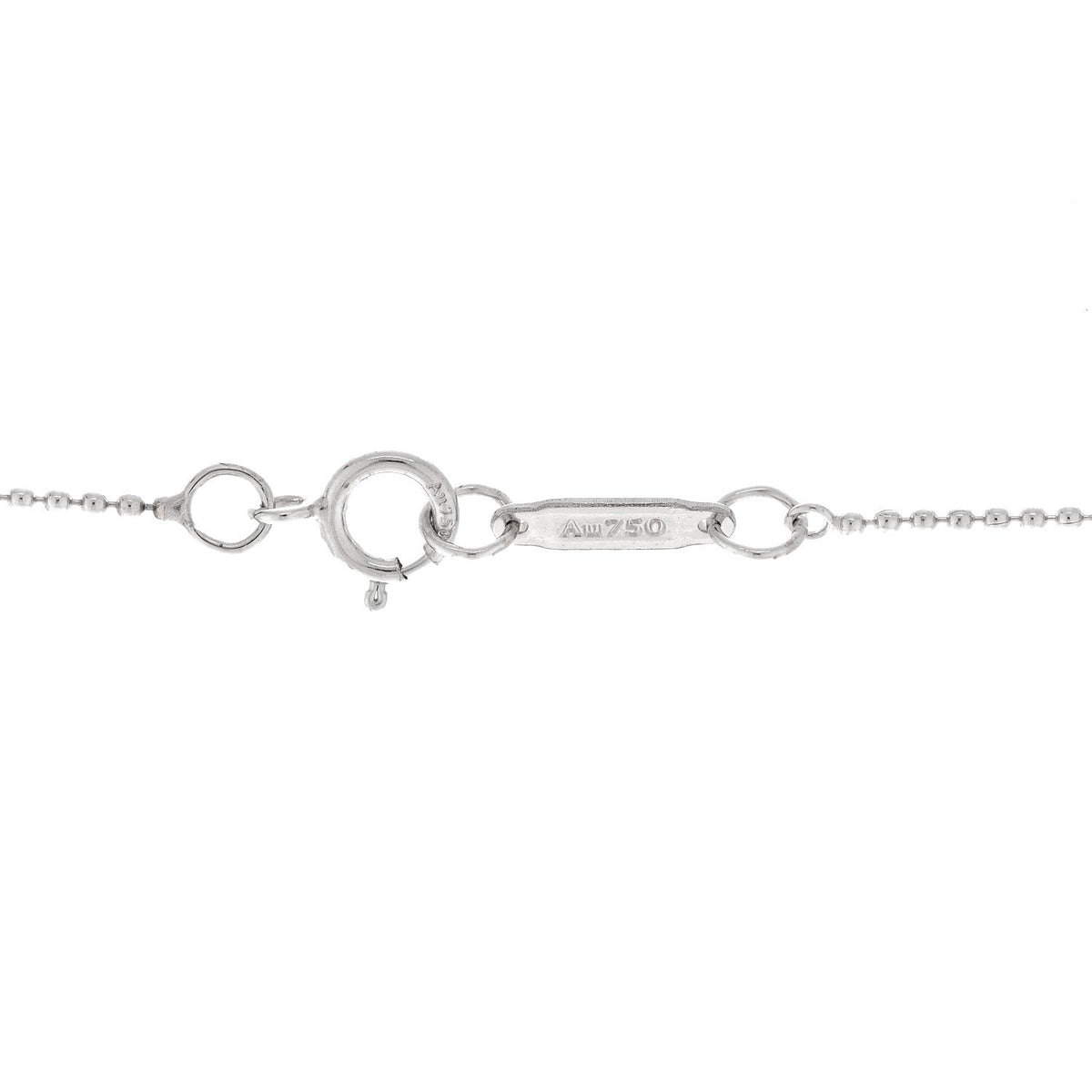 Platinum 18K White Gold Diamond Daisy Key Pendant Necklace
