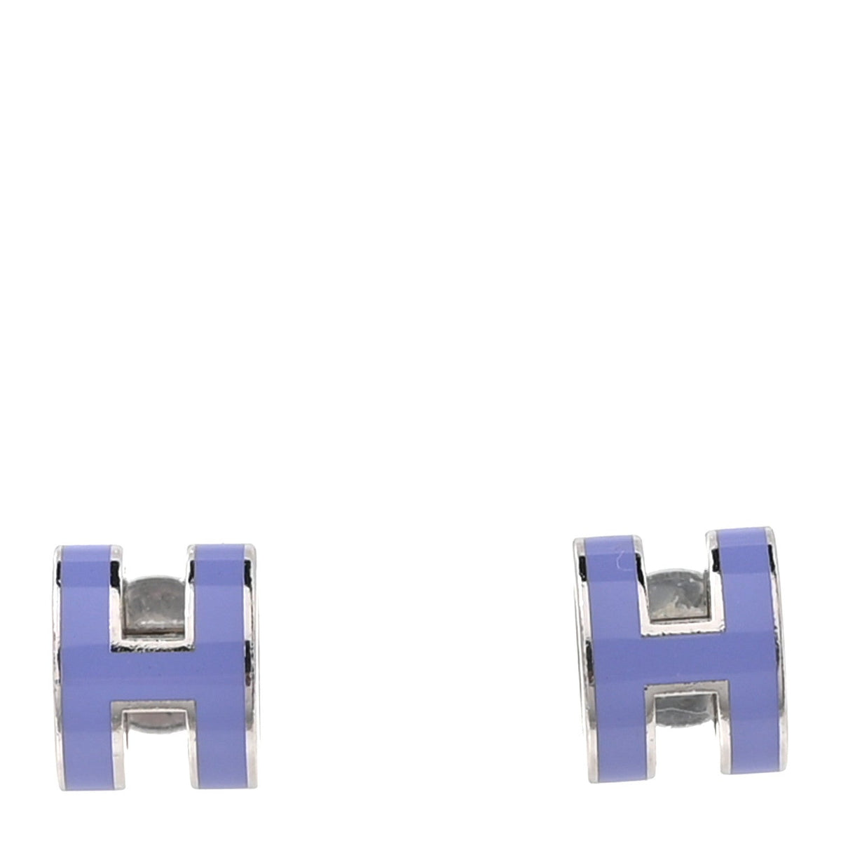 Palladium Lacquered Mini Pop H Earrings Lilac