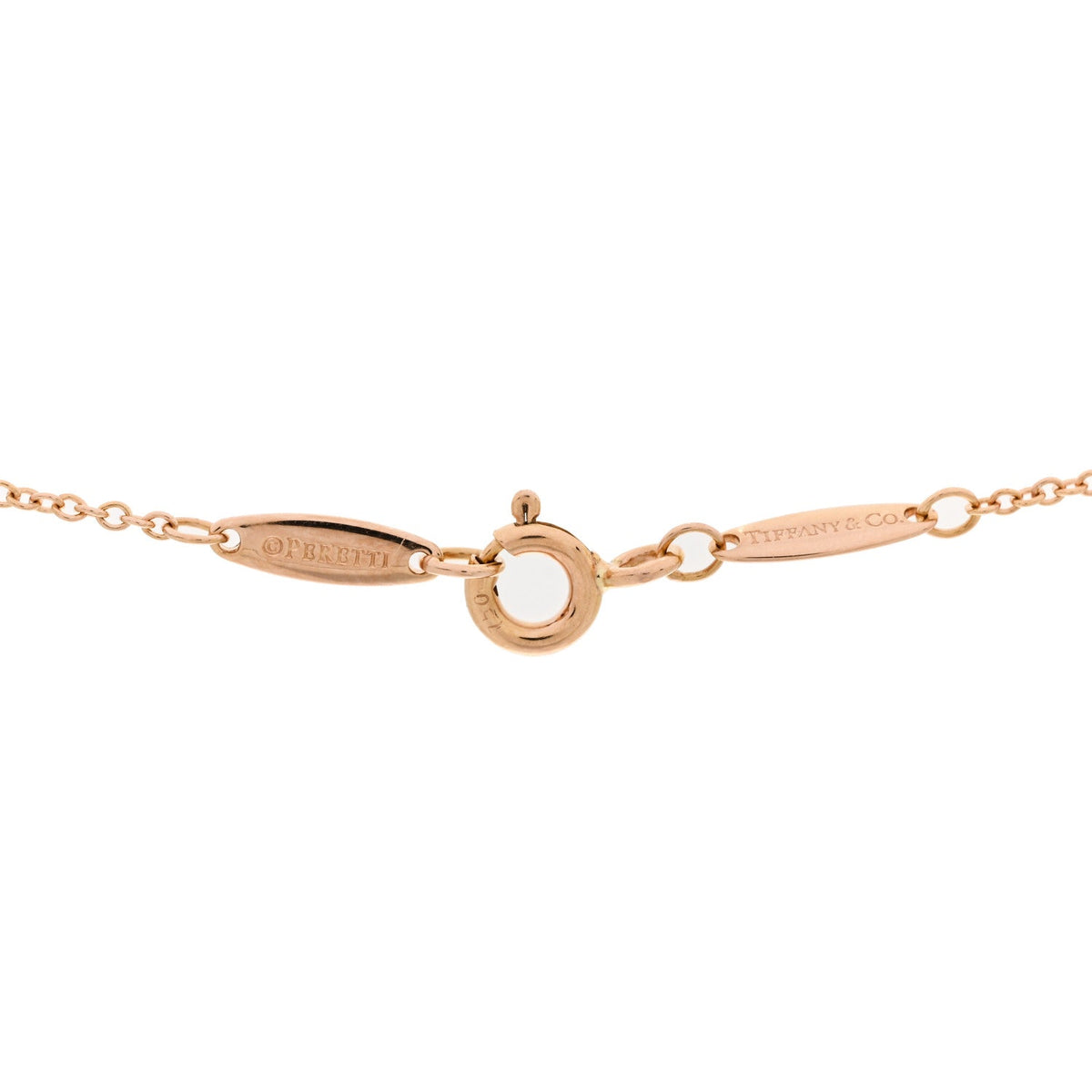 18K Rose Gold Diamond .25ct Elsa Peretti Diamonds by the Yard Pendant Necklace