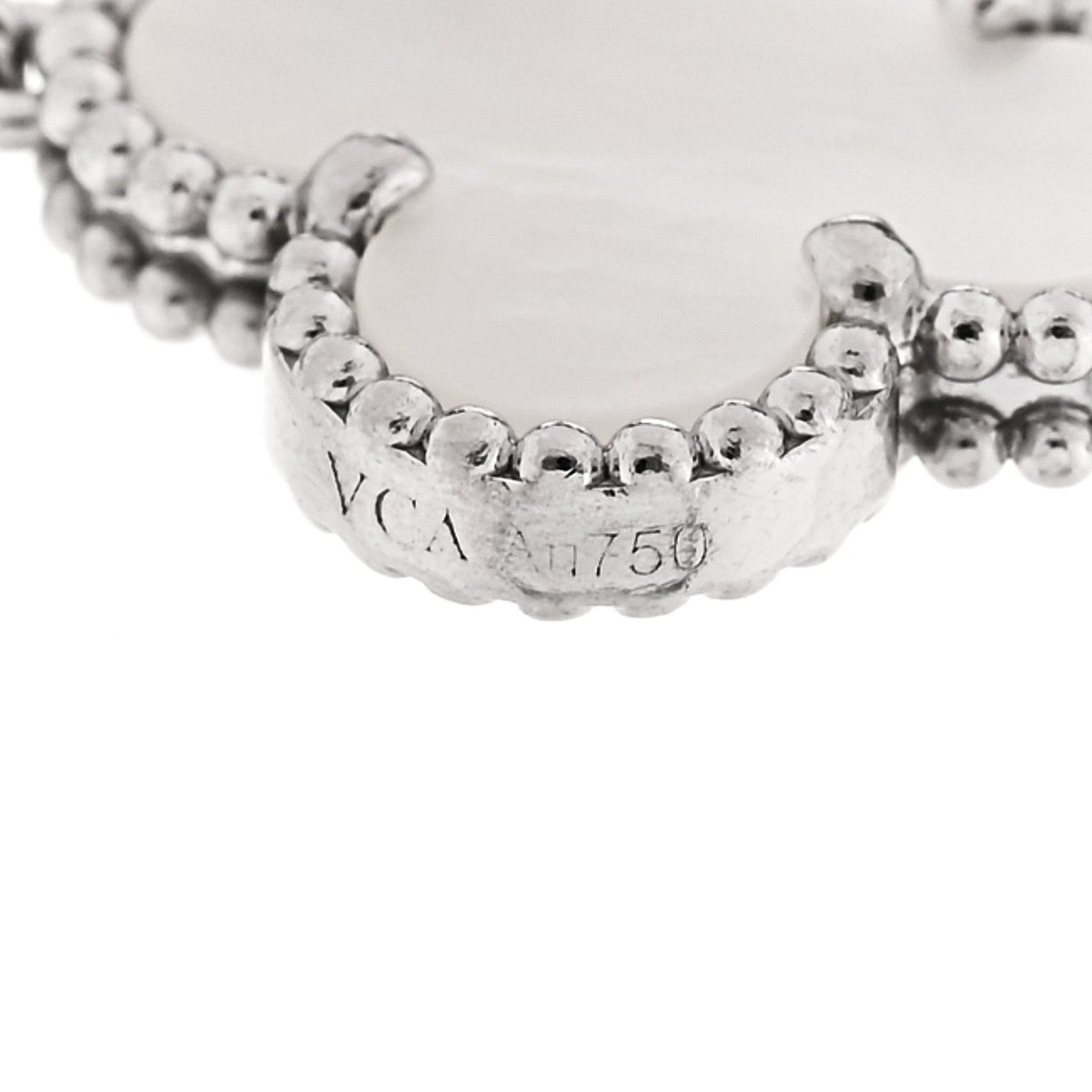 18K White Gold Mother of Pearl 5 Motifs Vintage Alhambra Bracelet