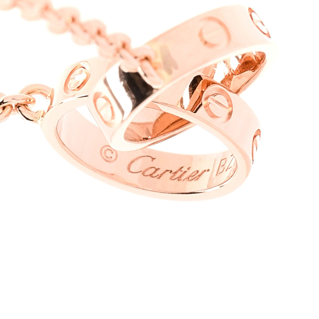 18K Pink Gold Interlocking LOVE Necklace