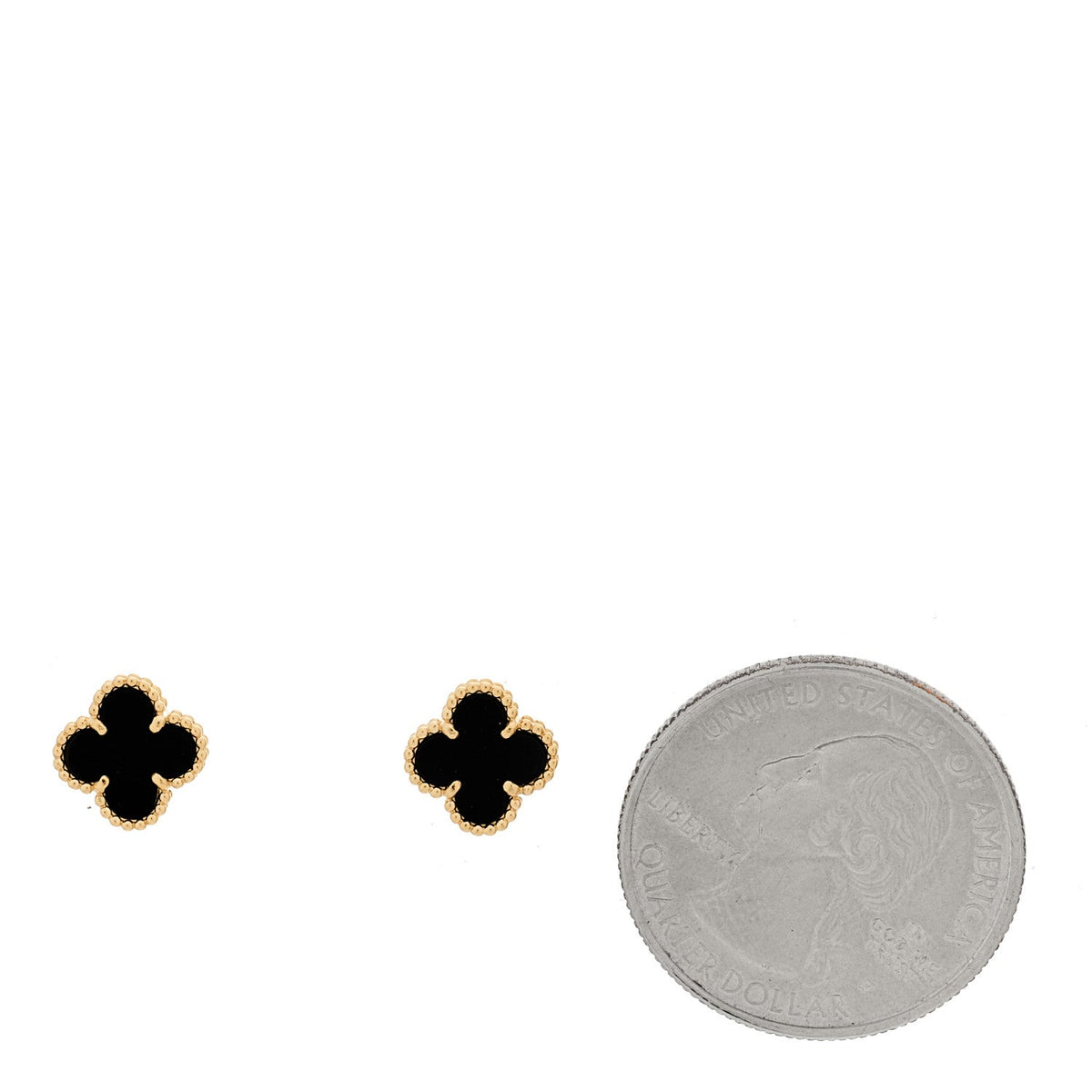 18K Yellow Gold Black Onyx Sweet Alhambra Earrings