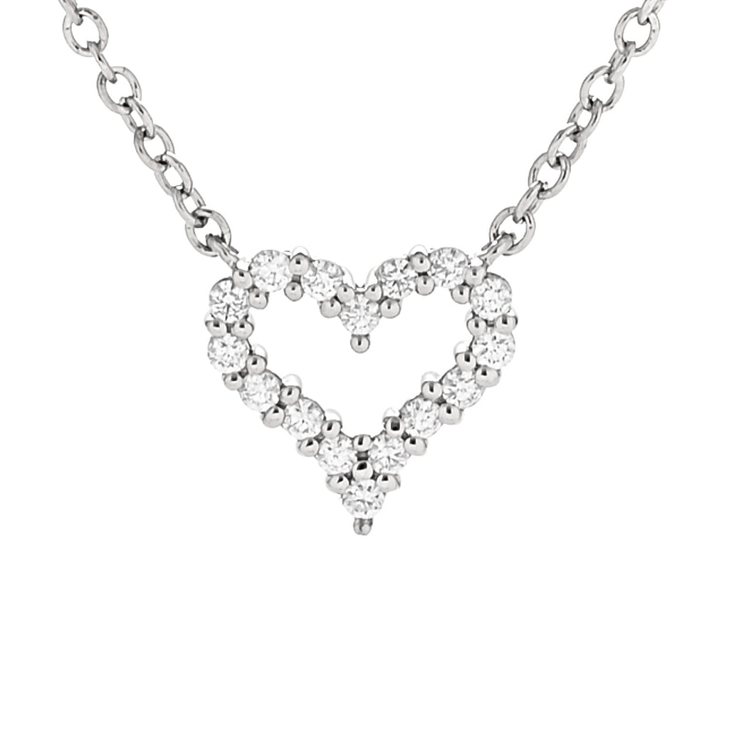 Platinum Diamond Extra Mini Heart Pendant Necklace