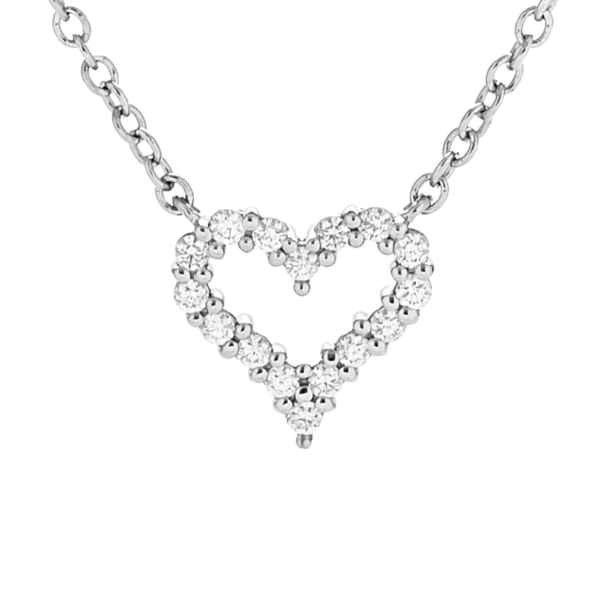 Platinum Diamond Extra Mini Heart Pendant Necklace