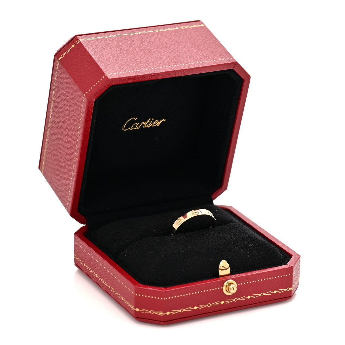 18K Yellow Gold 3.5mm LOVE Wedding Band Ring 55 7.25