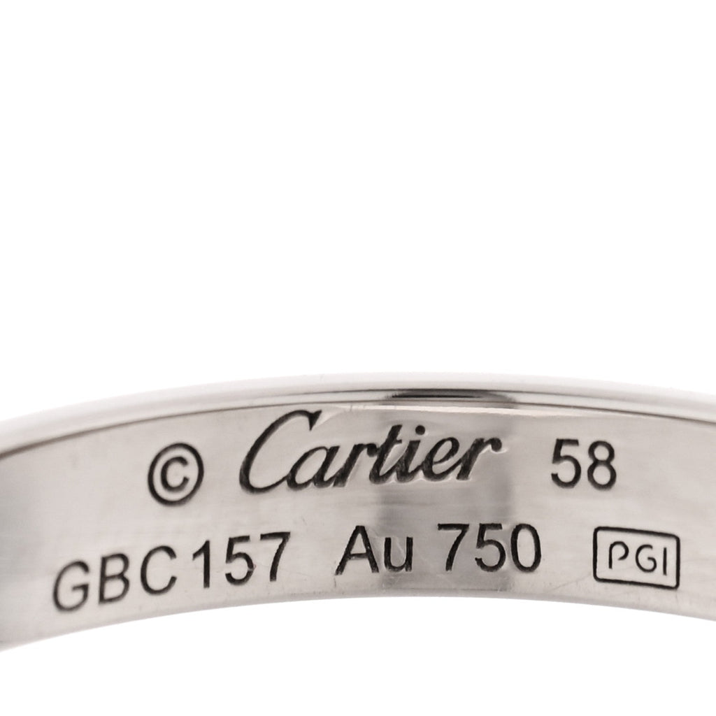 18K White Gold 3.5mm LOVE Wedding Band Ring 58 8.5