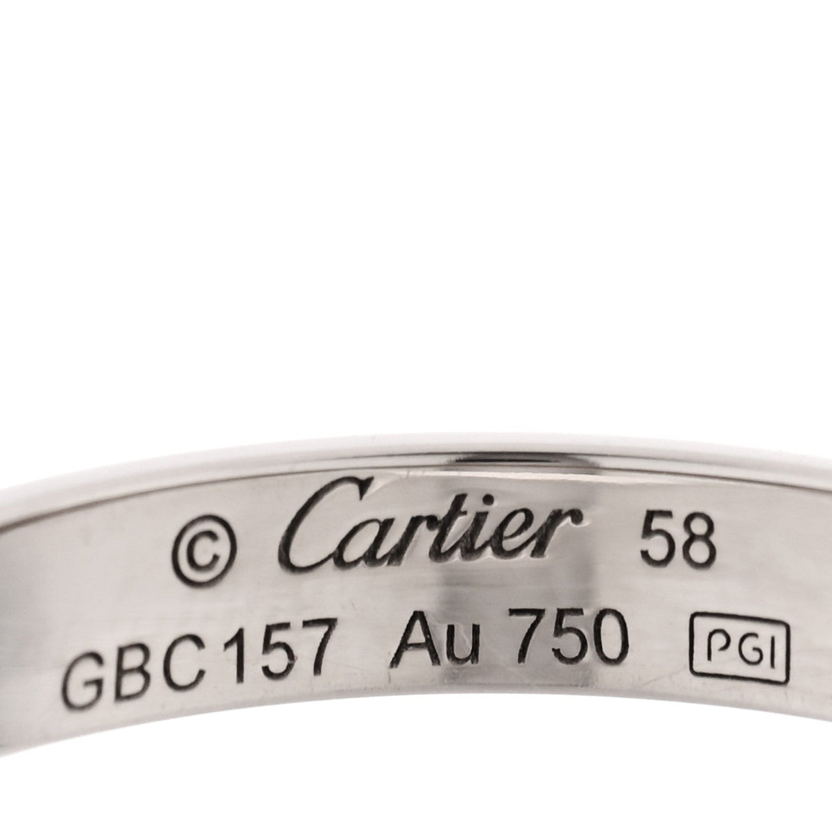 18K White Gold 3.5mm LOVE Wedding Band Ring 58 8.5