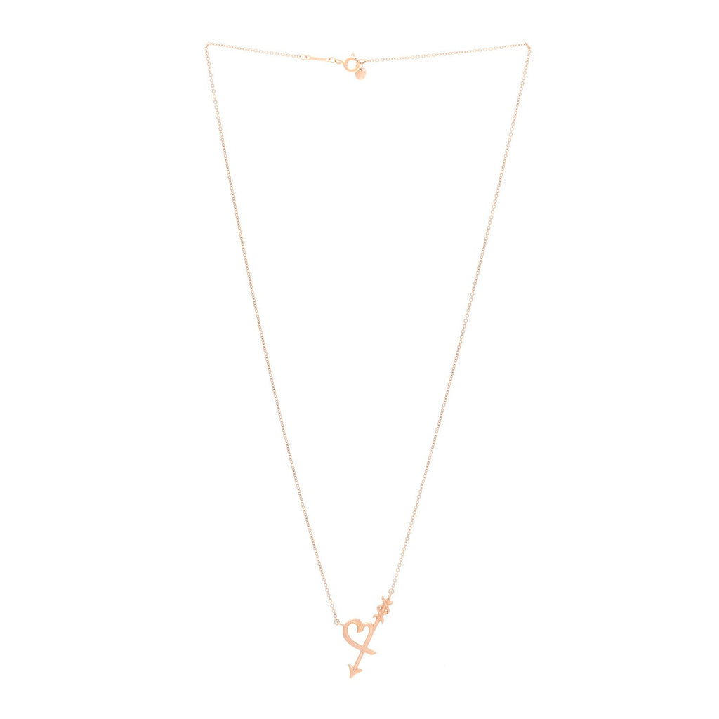 18K Rose Gold Paloma Picasso Heart and Arrow Pendant Necklace