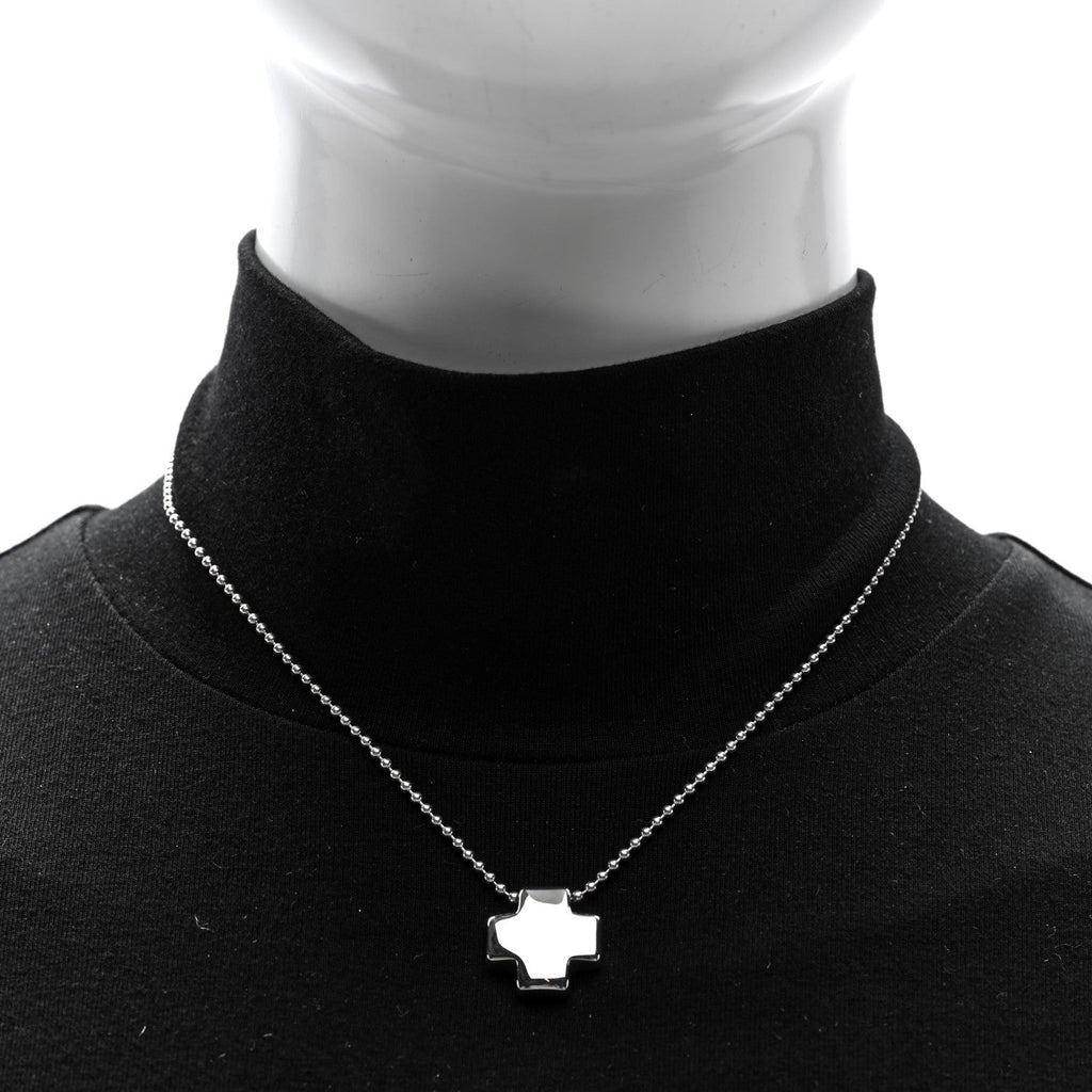 Sterling Silver Square Cross Pendant Necklace