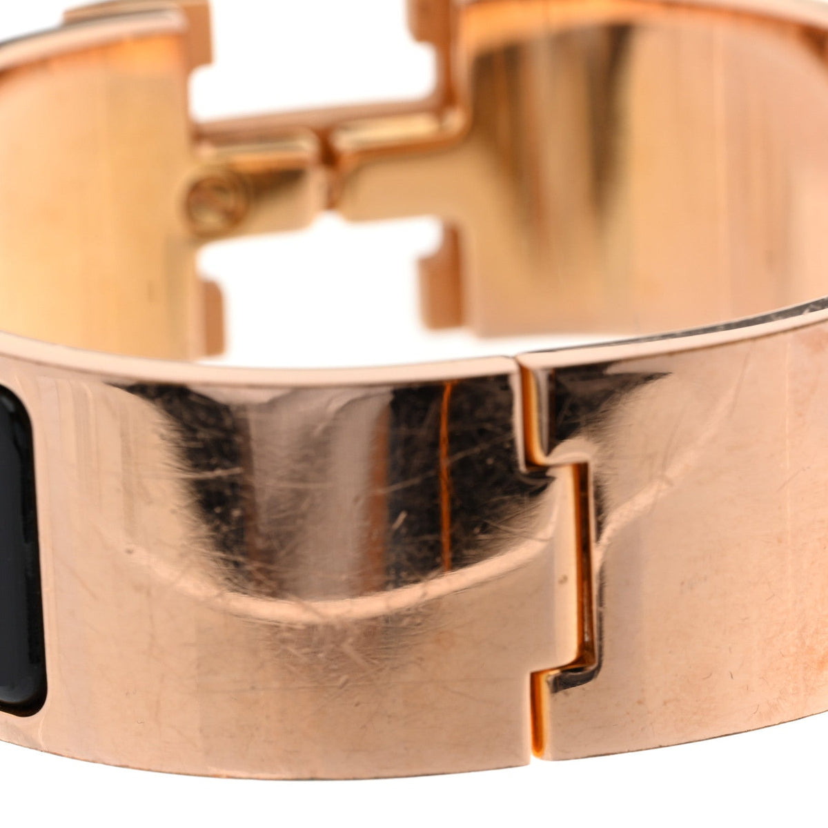 Enamel Wide Clic Clac H Bracelet PM Black