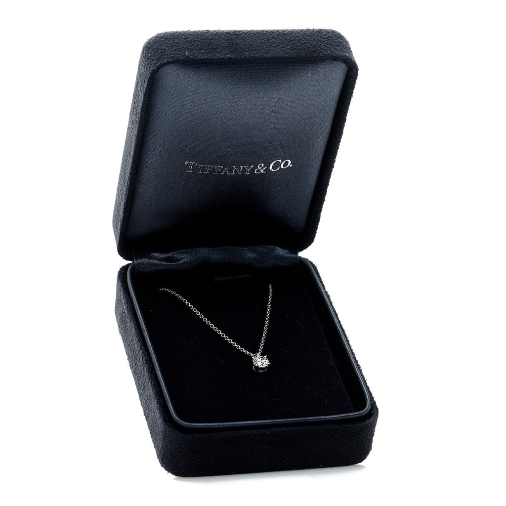 Platinum Diamond .33ct Solitaire Pendant Necklace