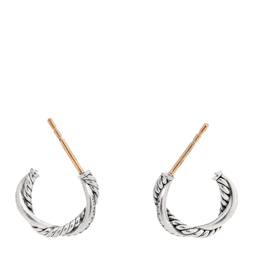 Sterling Silver Diamond Petite Infinity Huggie Hoop Earrings