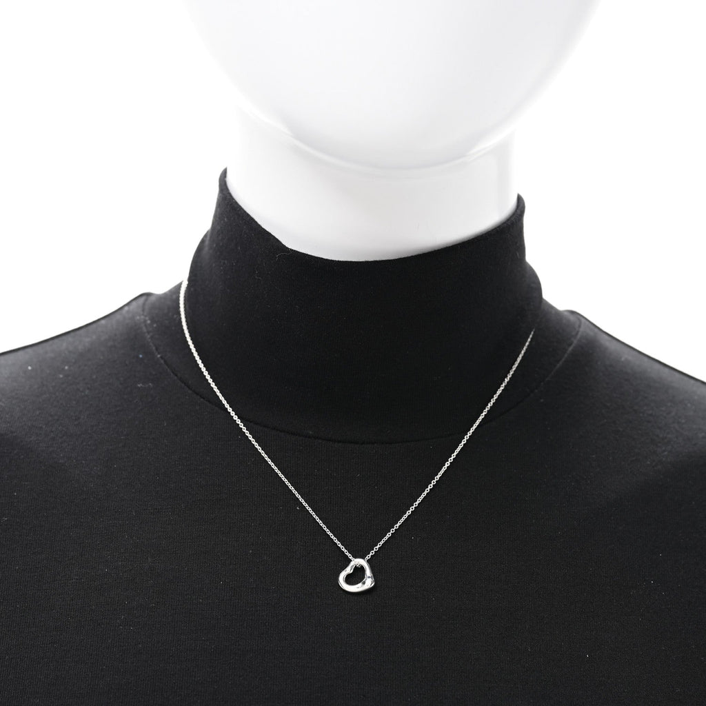 Sterling Silver Elsa Peretti 11mm Open Heart Pendant Necklace