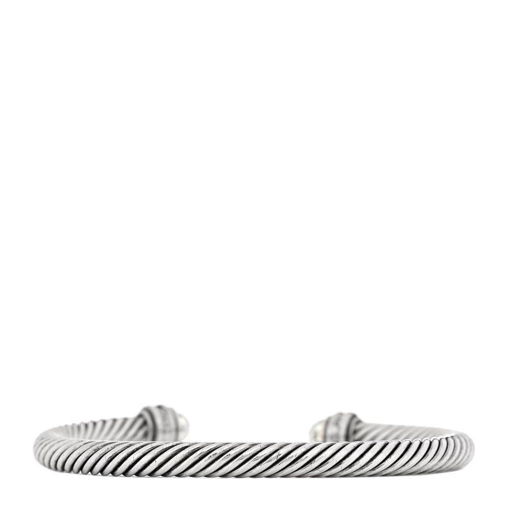 Sterling Silver Diamond Prasiolite 5mm Cable Classics Bracelet