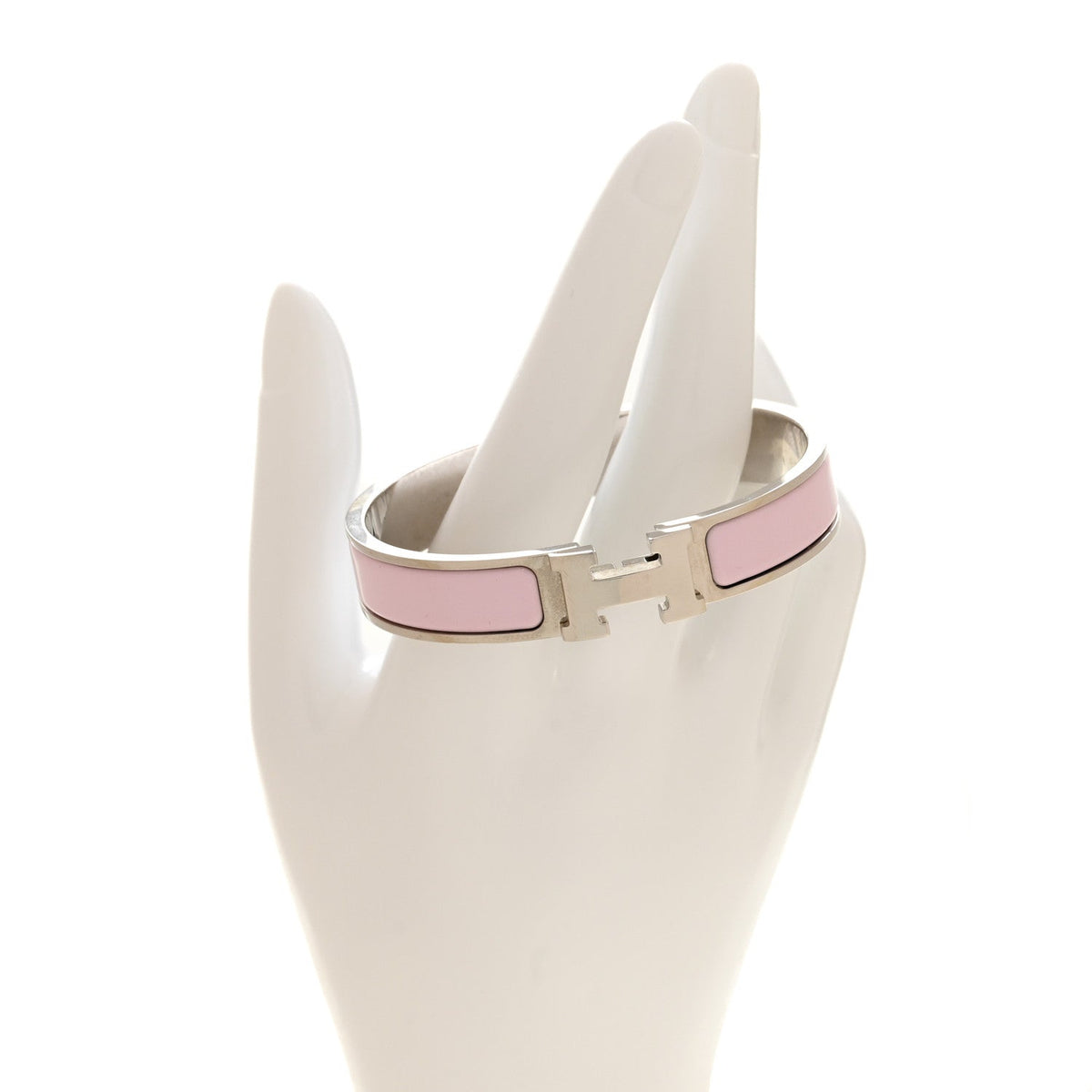 Enamel Narrow Clic Clac H Bracelet GM Rose Candeur