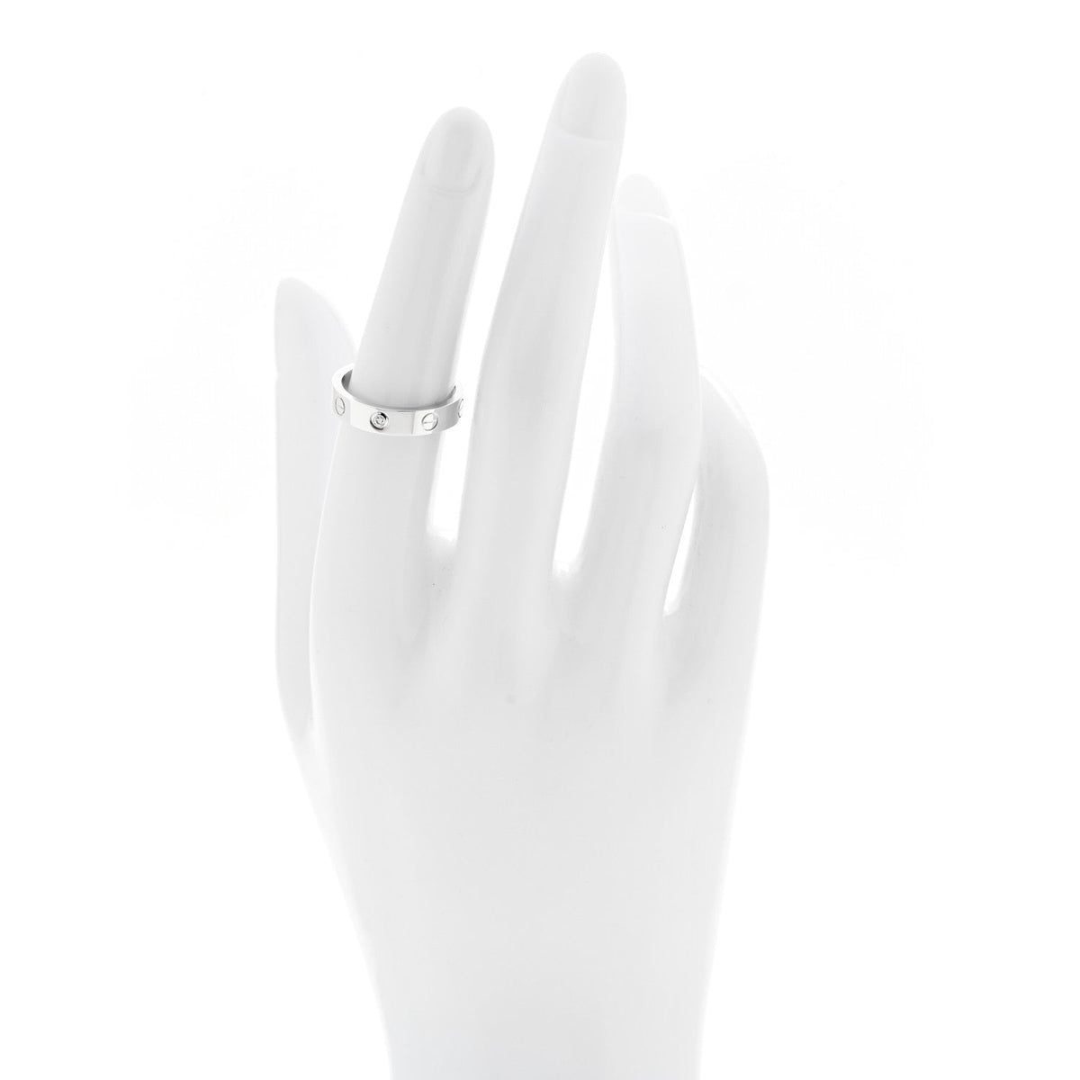 18K White Gold Diamond 4mm LOVE Wedding Band Ring 52 6