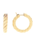 18K Yellow Gold 25.4mm Sculpted Cable Hoop Earrings
