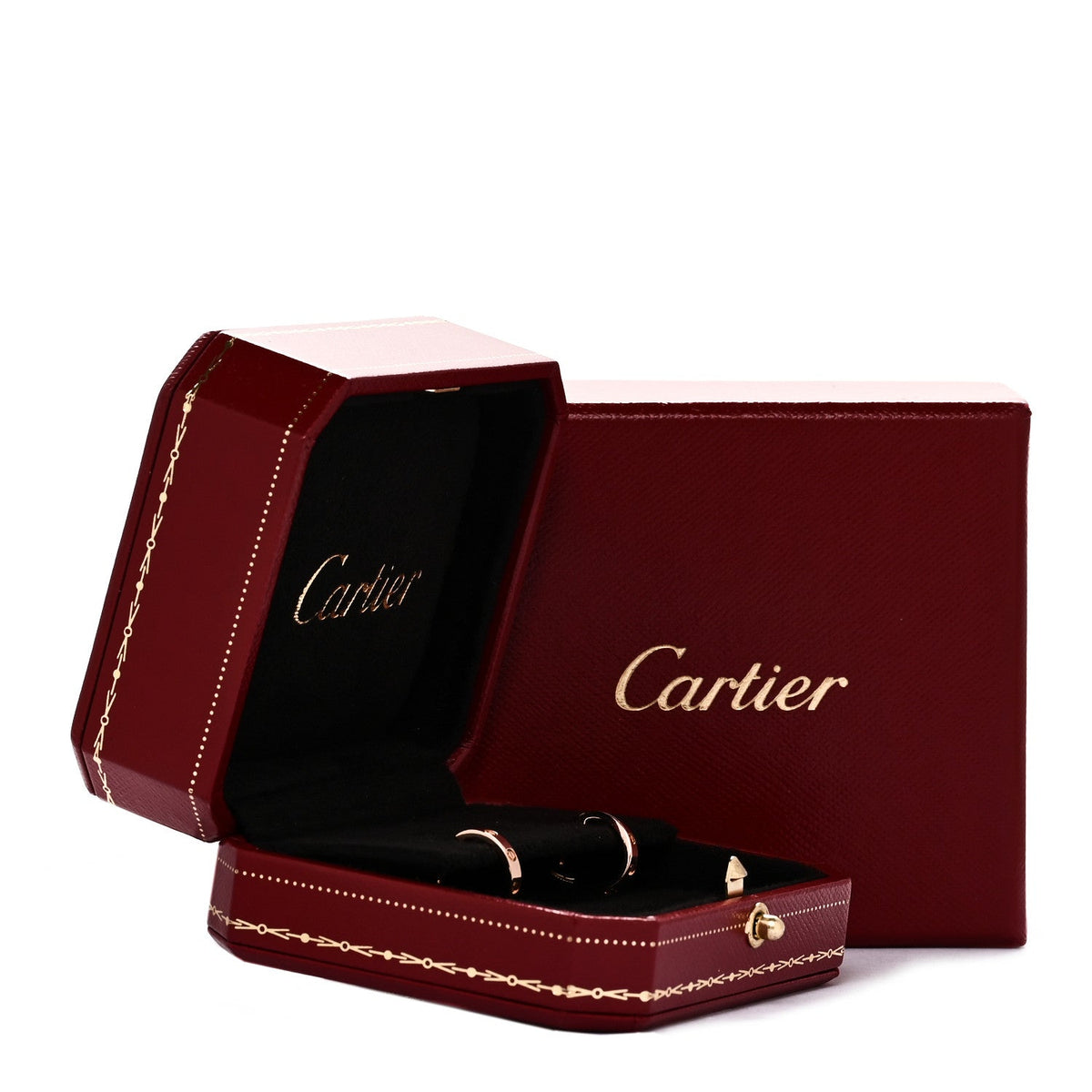 18K Pink Gold Small LOVE Hoop Earrings