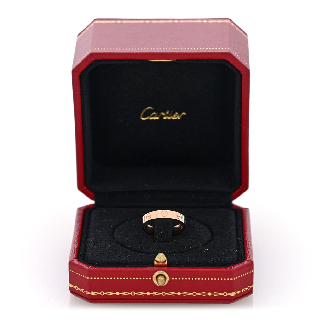 18K Pink Gold 3.5mm LOVE Wedding Band Ring 50 5.25