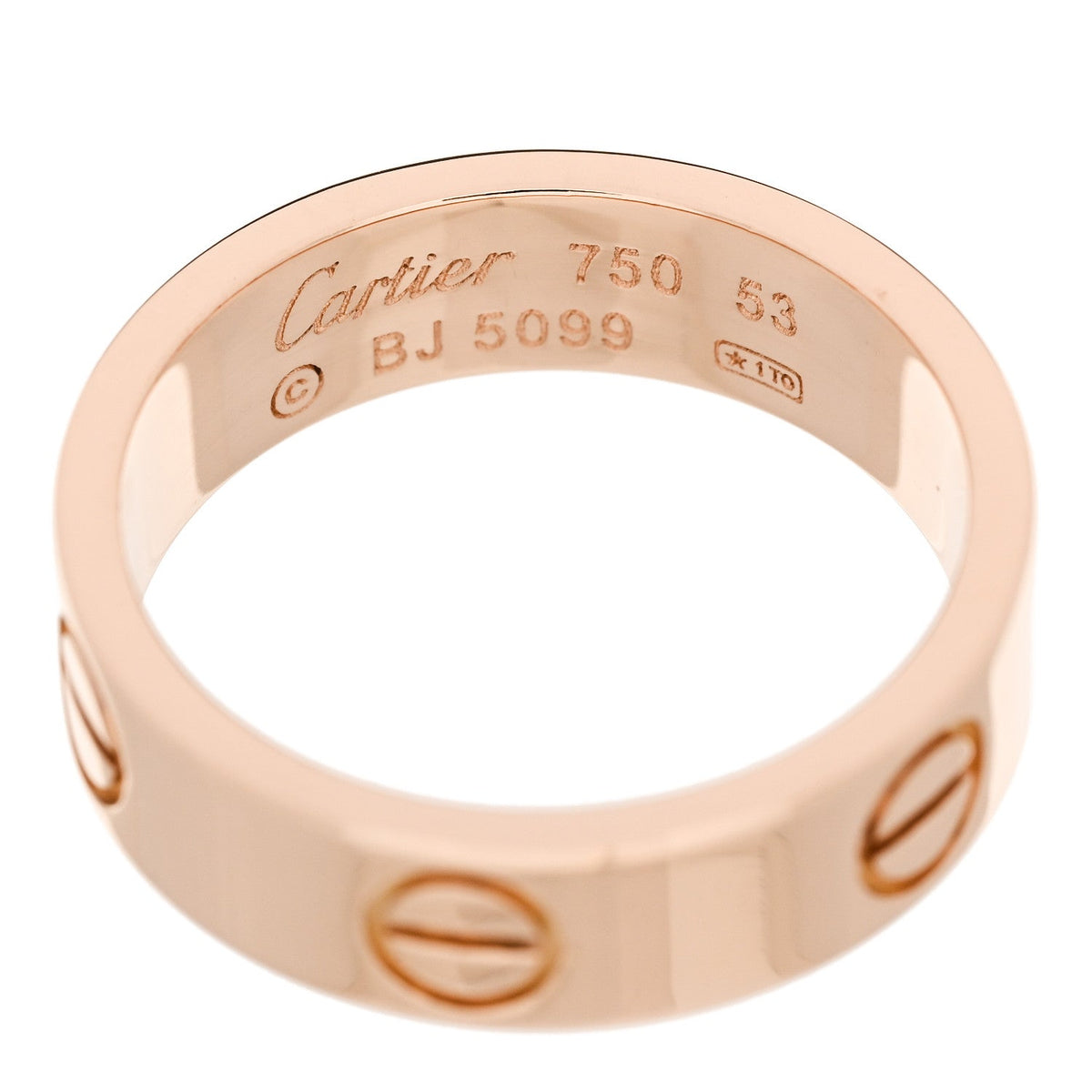 18K Pink Gold 5.5mm LOVE Ring 53 6.5