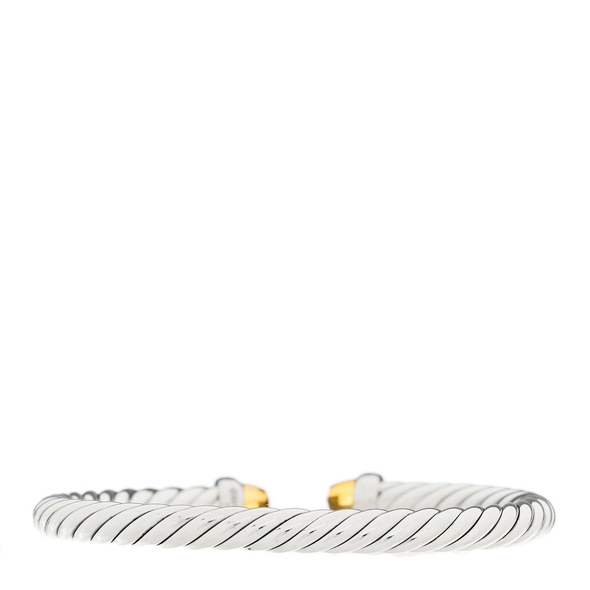 Sterling Silver Diamond Citrine 6mm Cable Flex Bracelet