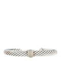 Sterling Silver 18K White Gold Diamond 7mm Cable Classics Station Bracelet