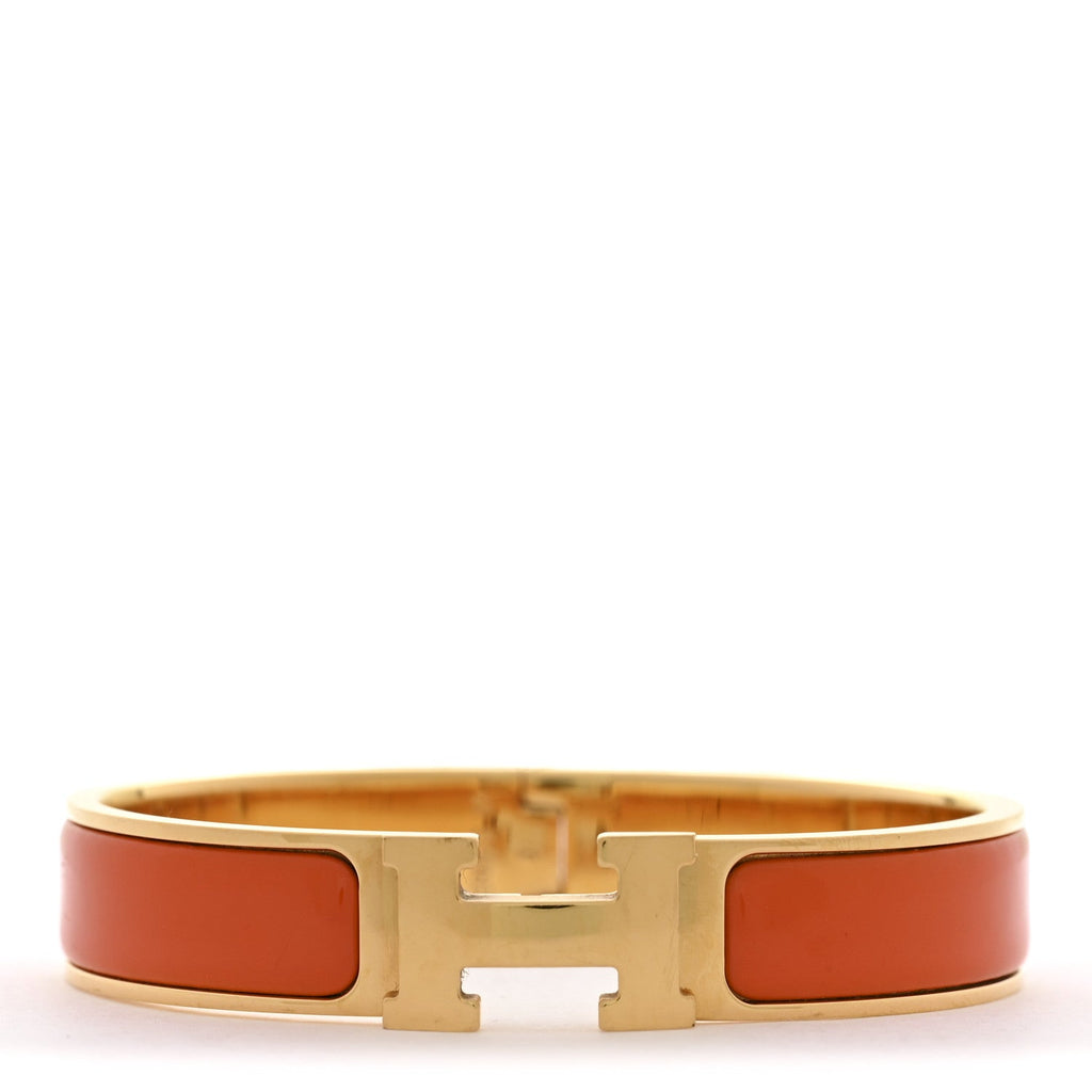 Enamel Narrow Clic Clac H Bracelet PM Orange