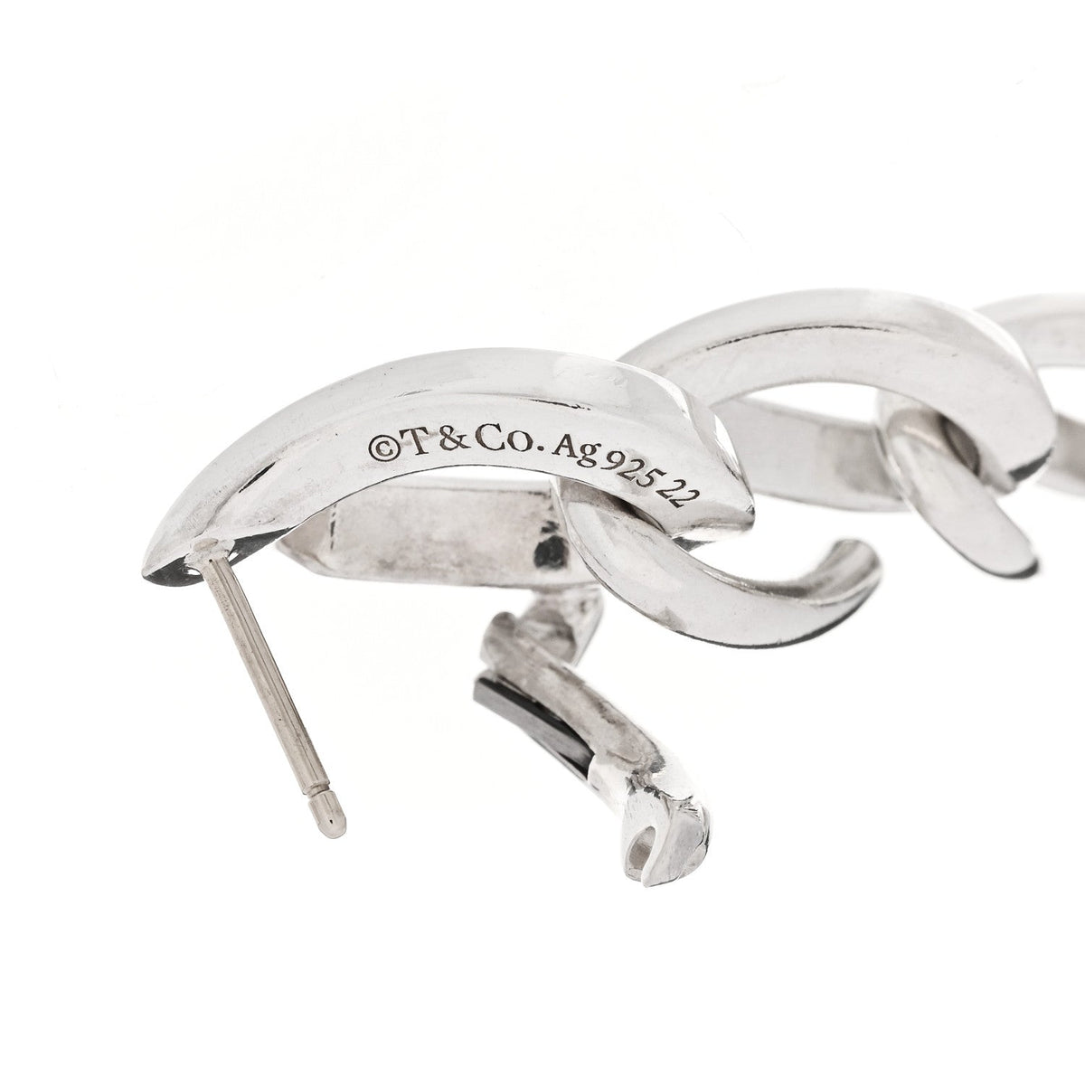 Sterling Silver Forge Drop Link Earrings