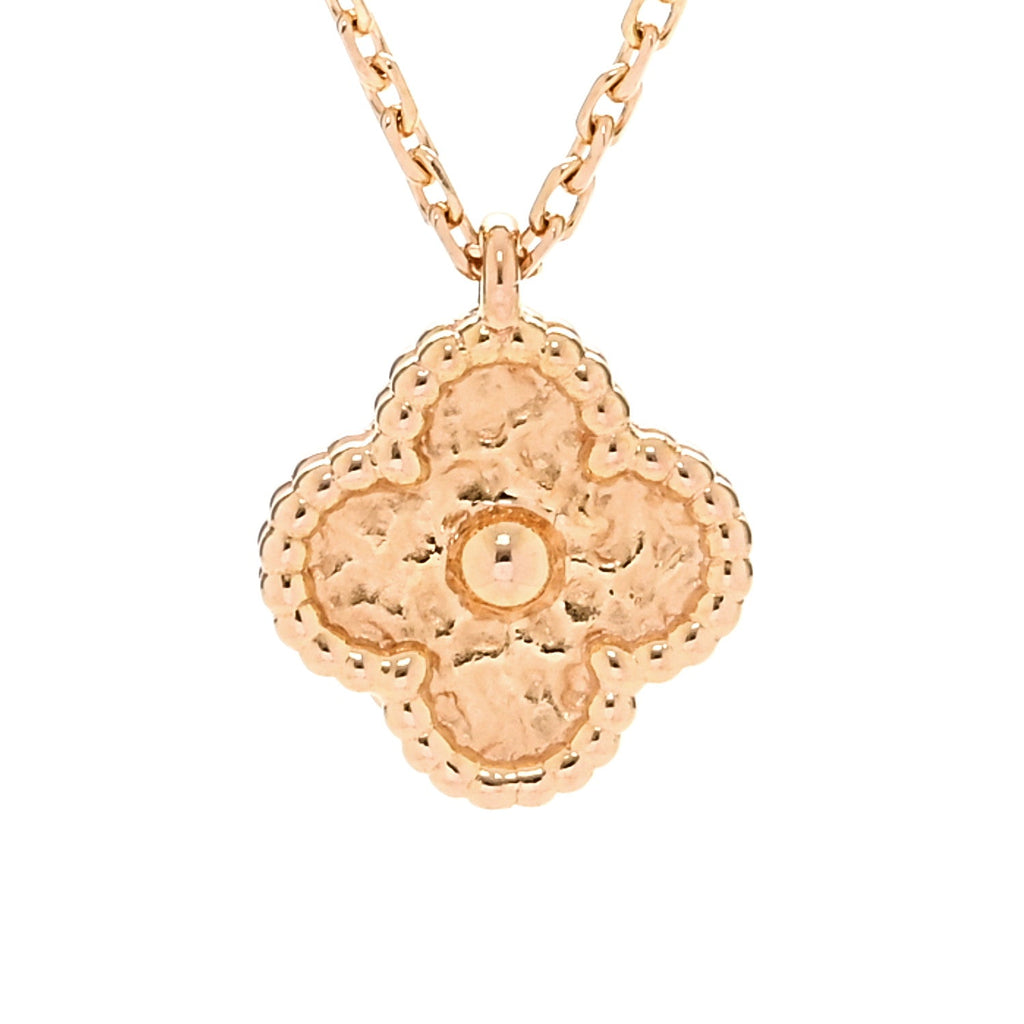 18K Rose Gold Sweet Alhambra Pendant Necklace