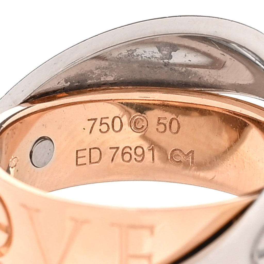 18K White Pink Gold 5.5mm Astro LOVE Ring 50 5.25