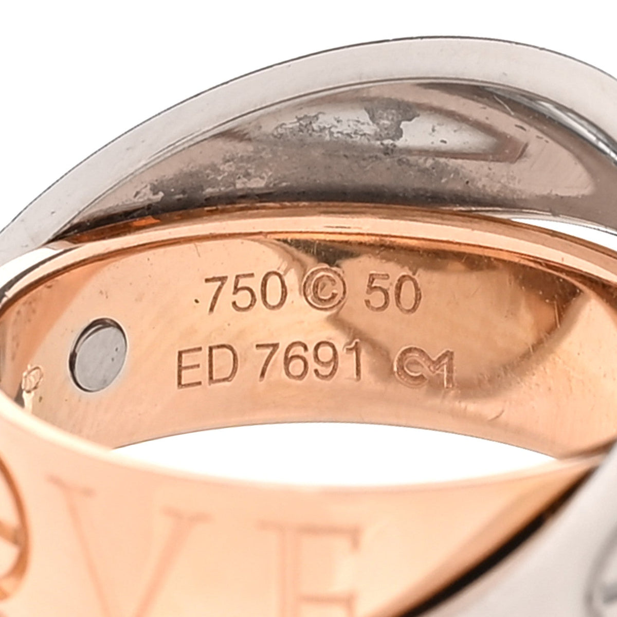 18K White Pink Gold 5.5mm Astro LOVE Ring 50 5.25