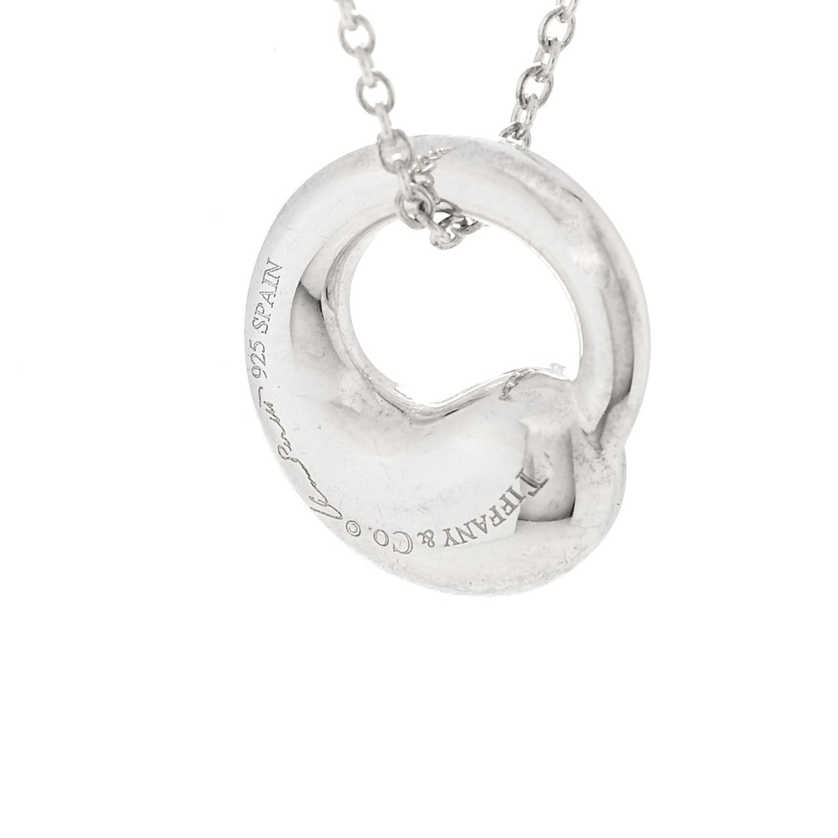 Sterling Silver 12mm Elsa Peretti Eternal Circle Pendant Necklace