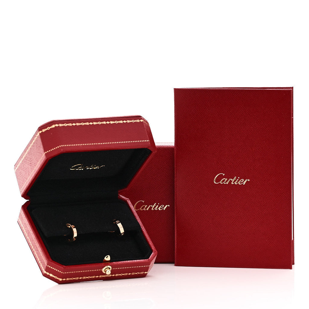 18K Pink Gold Small LOVE Hoop Earrings