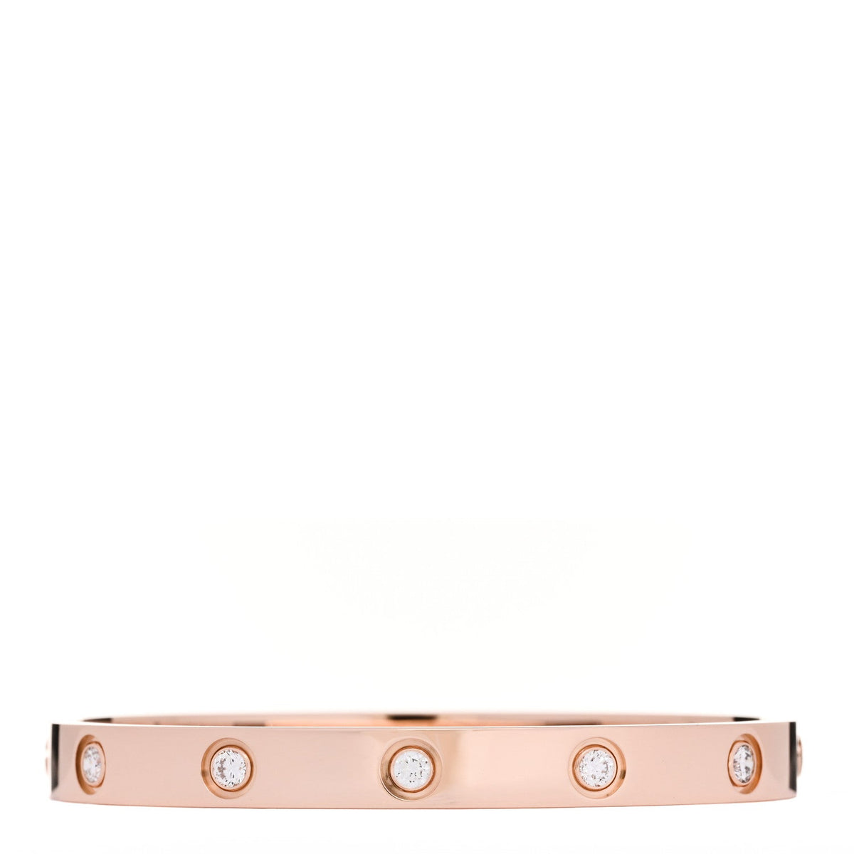 18K Pink Gold 10 Diamond LOVE Bracelet 16