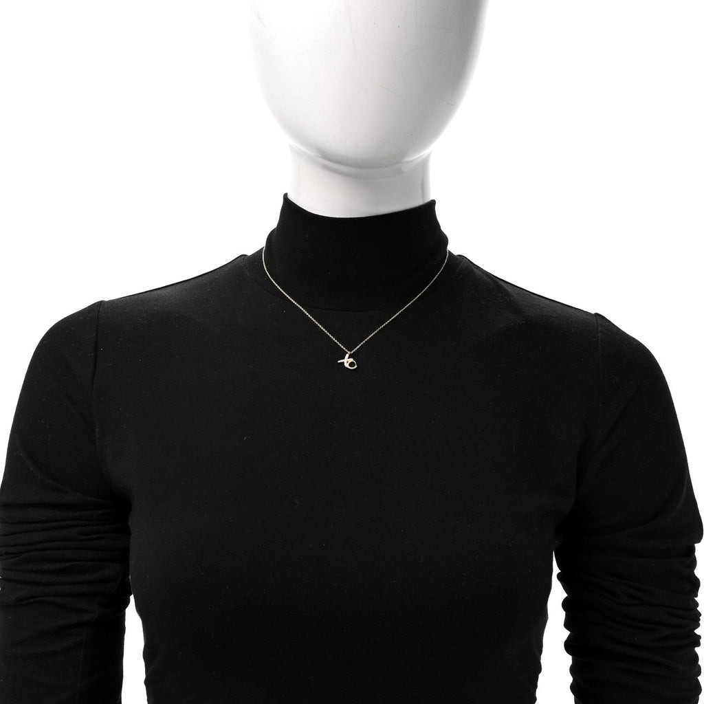 18K Yellow Gold Diamond Paloma Picasso Love & Kisses Pendant Necklace