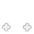 18K White Gold Mother of Pearl Sweet Alhambra Earrings