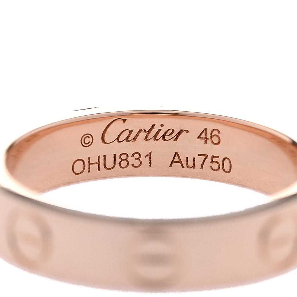 18K Pink Gold 3.5mm LOVE Wedding Band Ring 45 3.5