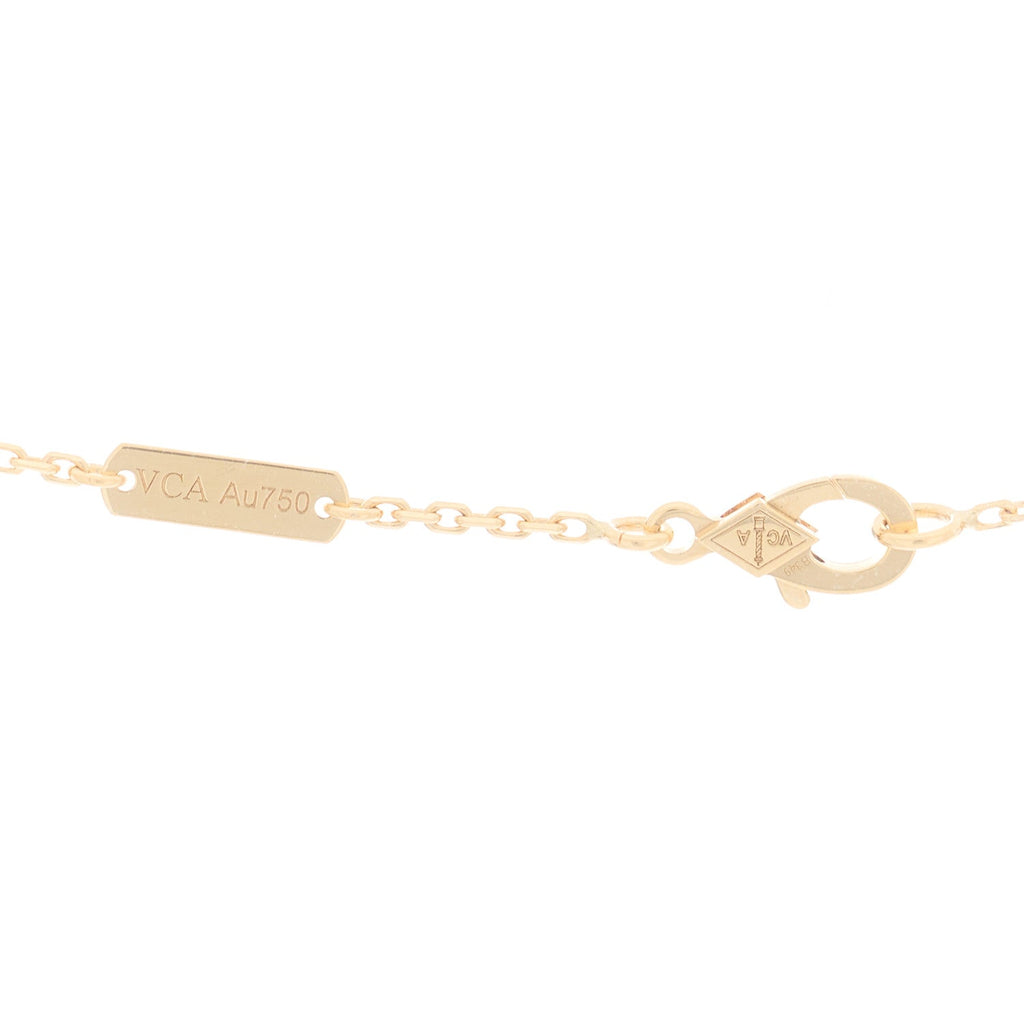 18K Yellow Gold Malachite Vintage Alhambra Pendant Necklace