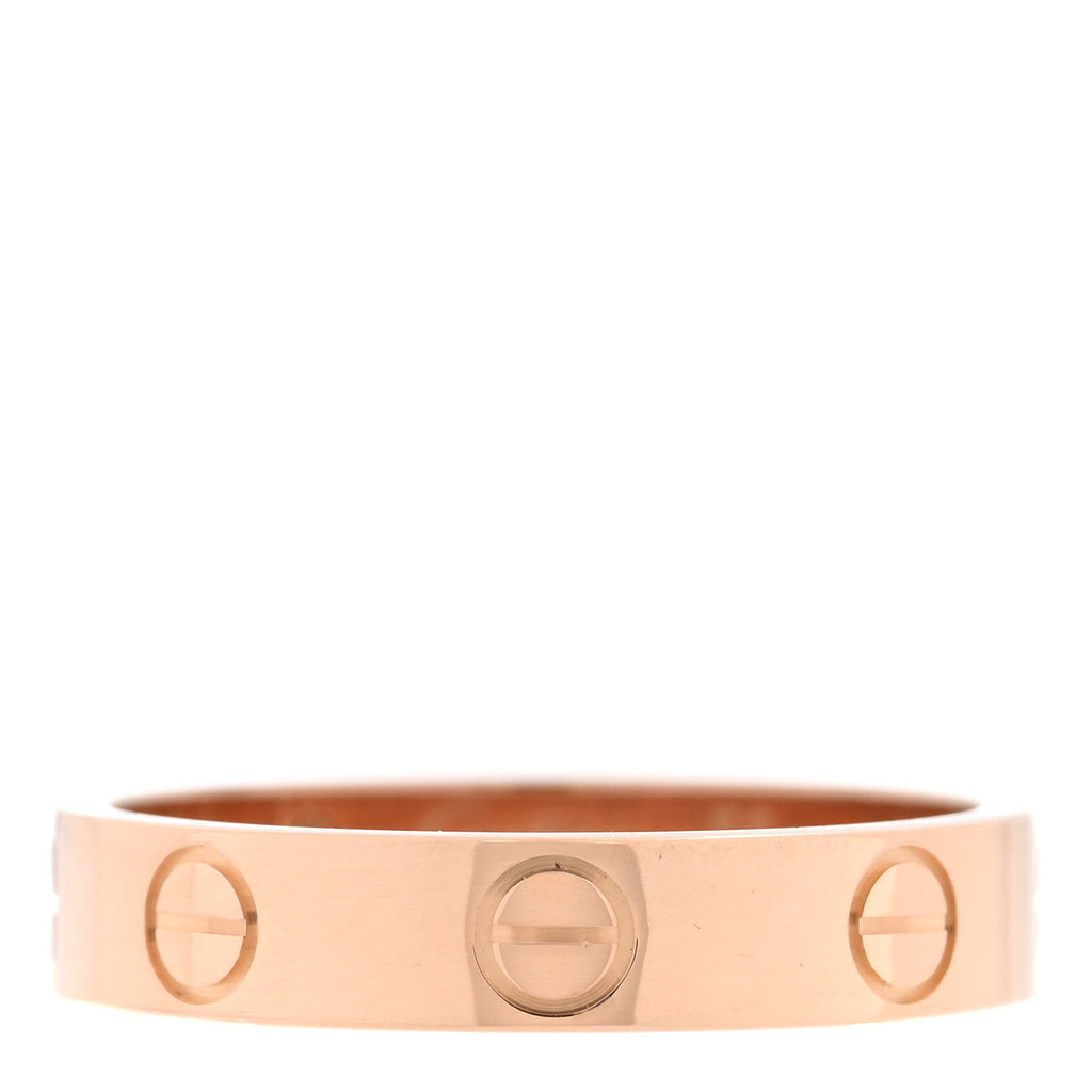 18K Pink Gold 3.5mm LOVE Wedding Band Ring 50 5.25
