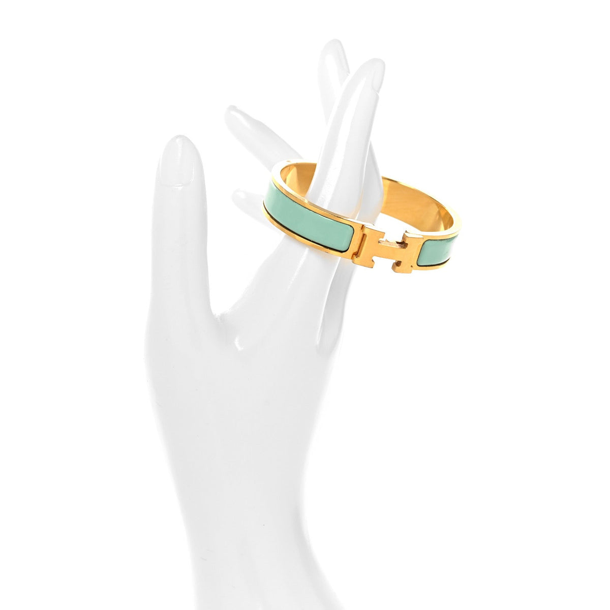 Enamel Narrow Clic Clac H Bracelet PM Aqua