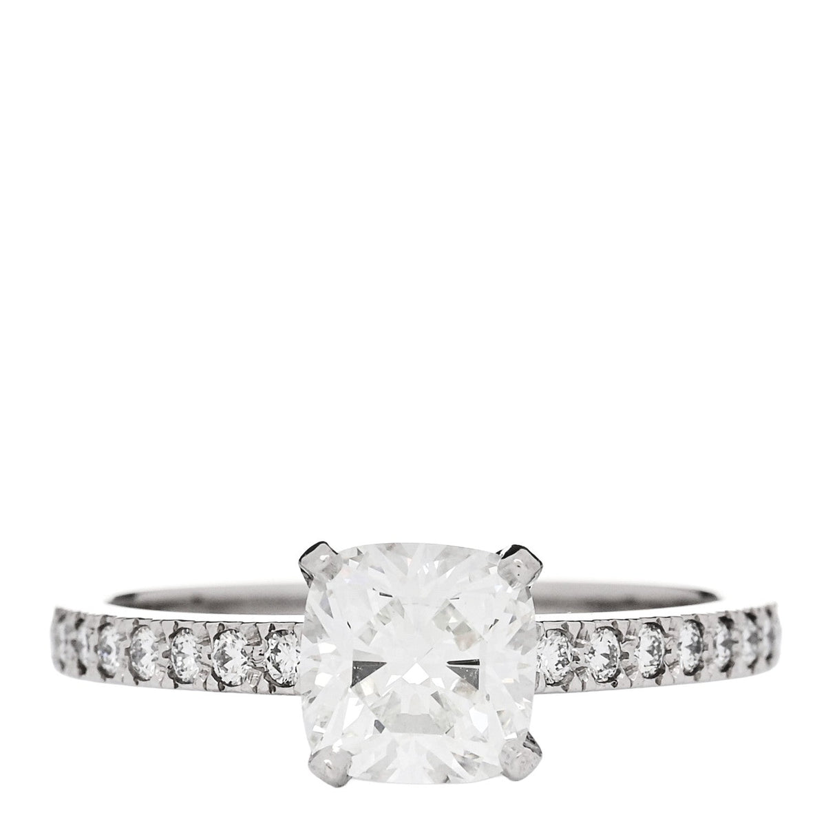 Platinum Diamond 1.11ct Novo Cushion Cut Engagement Ring 51 5.75