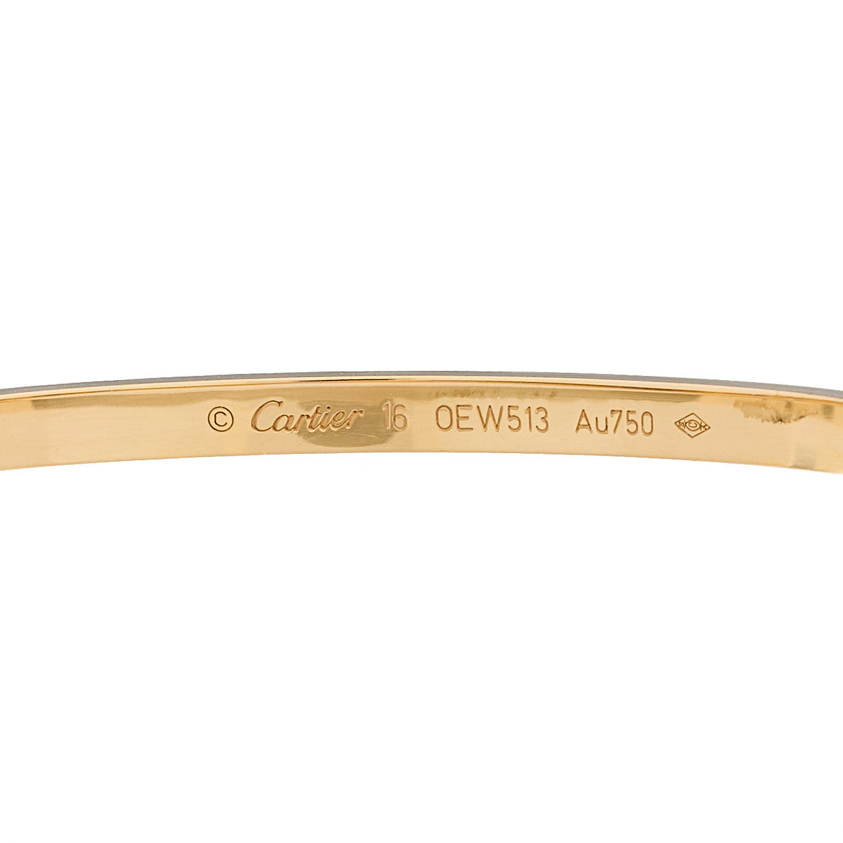 18K Yellow Gold 6 Diamond Small LOVE Bracelet 16