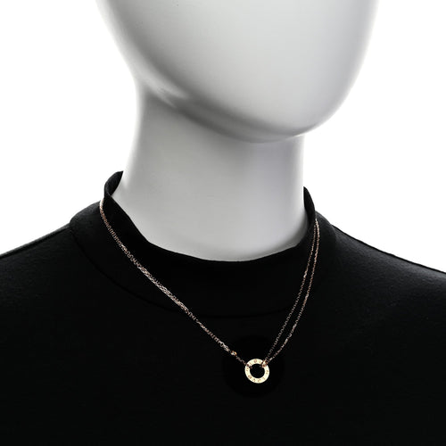 18K Pink Gold 2 Diamond LOVE Necklace