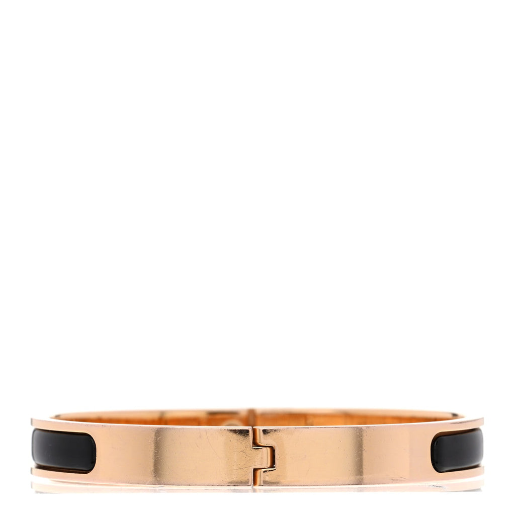 Enamel Mini Clic Kelly Bracelet PM Black