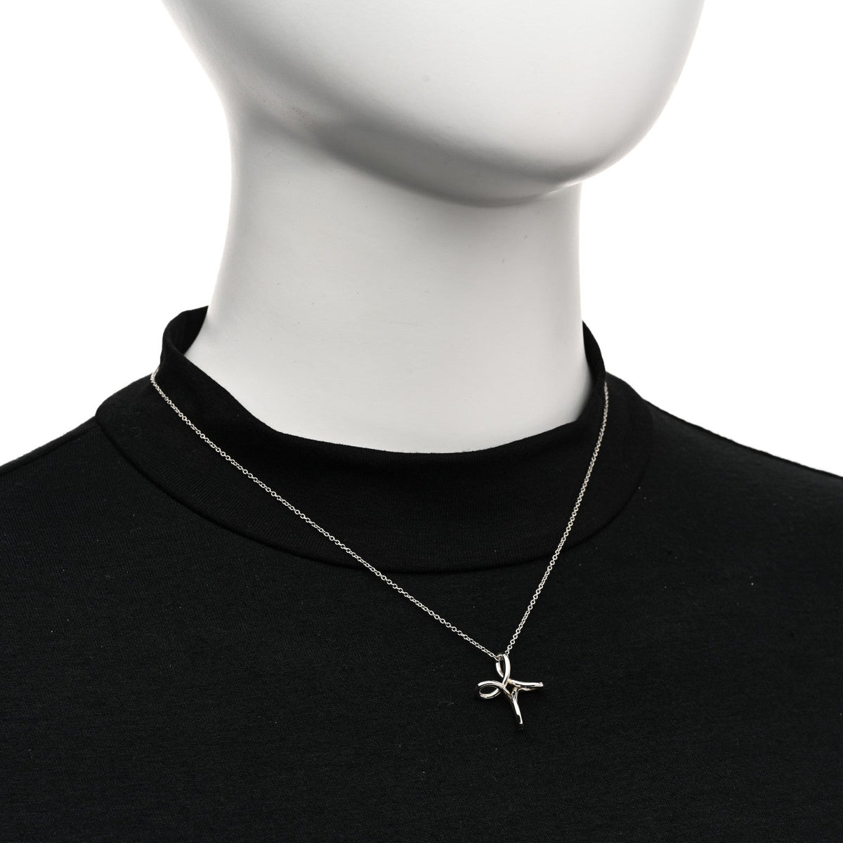 Sterling Silver Elsa Peretti Infinity Cross Pendant Necklace